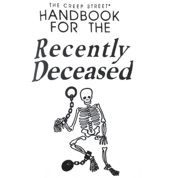 halloween beetlejuice handbook recently deceased white tshirt size medium - Picture 1 of 5